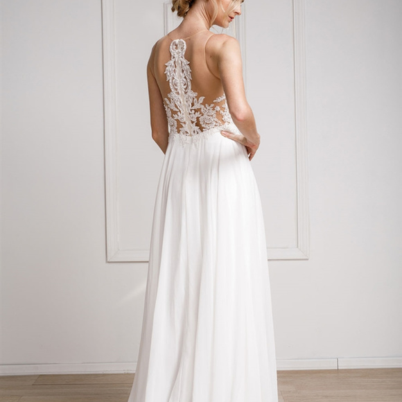 V-Neckline Long Evening Dress AC375 - Picture 3 of 3